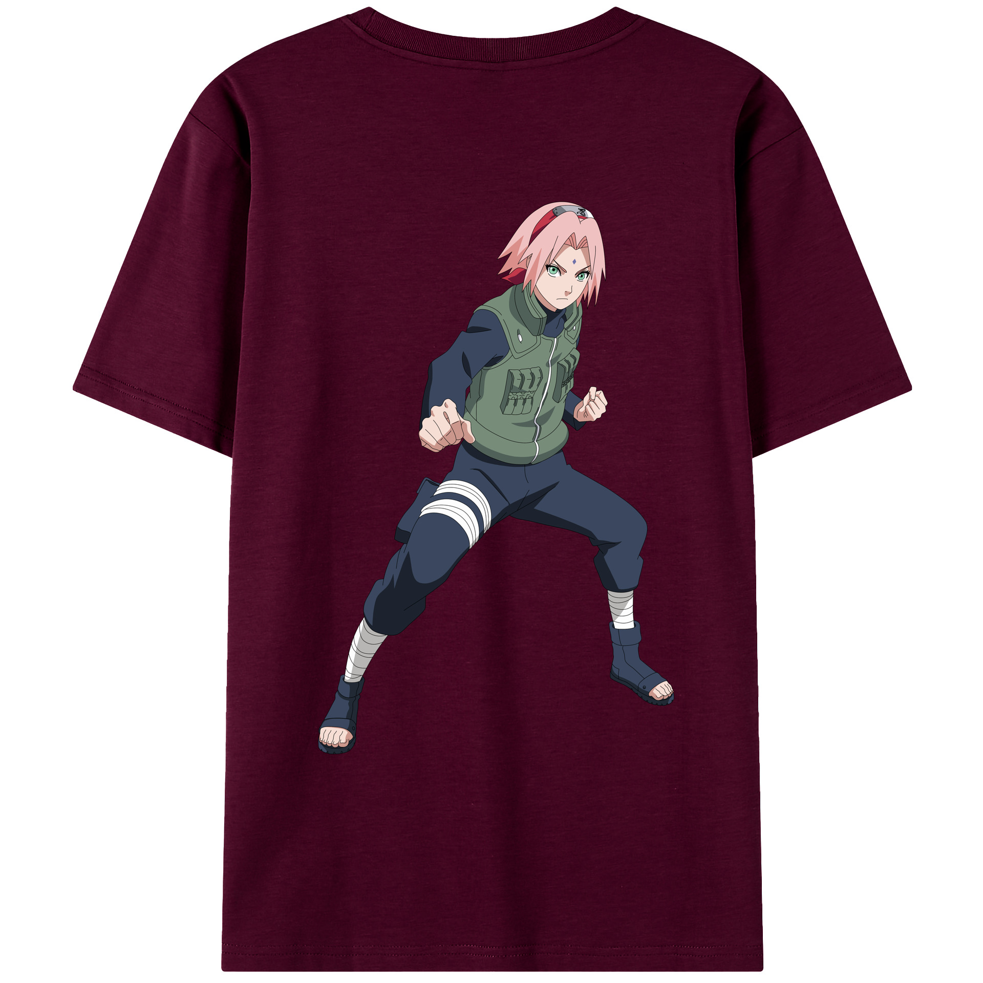 （画像用） NARUTO -ナルト- 春野サクラ Haruno Sakura レディース半袖Tシャツ(バックプリント)